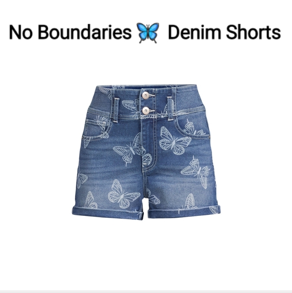 No Boundaries 🦋 Blue Denim Shorts, Size 11 Juniors' - Picture 3 of 11